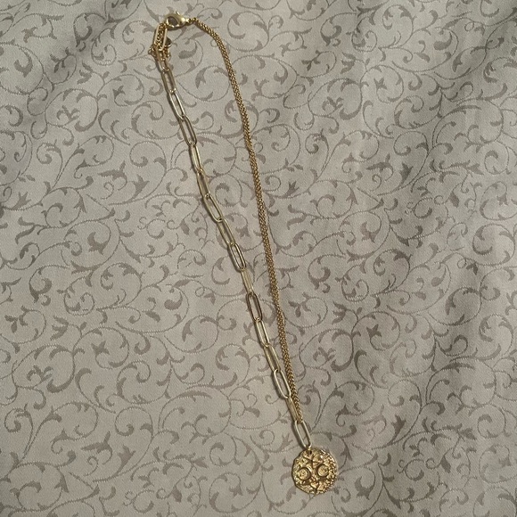 Dainty Moon Star Necklace, Gold Medallion Coin, Gold Oval/Rolo Chain Necklace - Picture 10 of 10